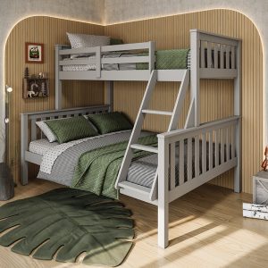 Triple bunk bed, painted in Grey ,White or Honey