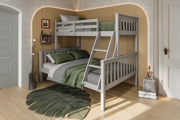 Triple bunk bed, painted in Grey ,White or Honey